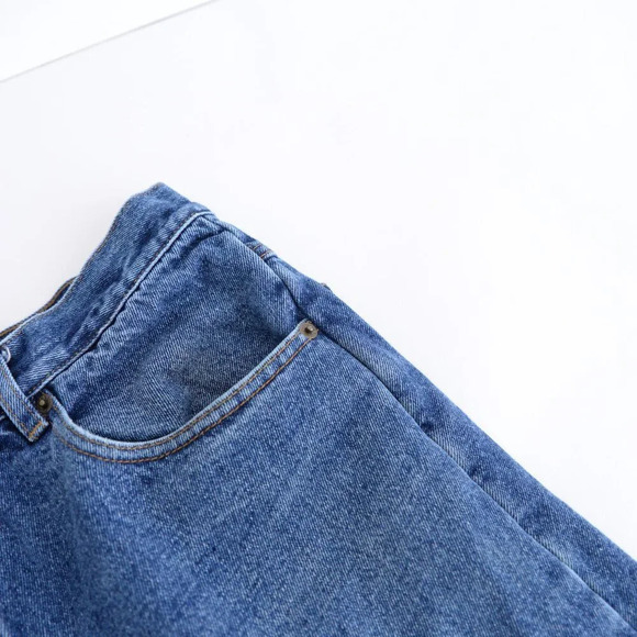 VTG 90S Guide Gear Blue Midwash Plaid Lined Straight Leg 100% Cotton Denim Jeans - Picture 9 of 13